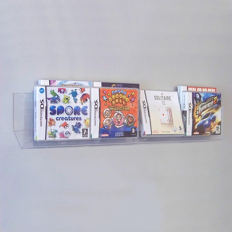 Image displaying 60cm deep greeting card rack installed on a wall.