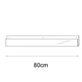 Technical drawing, front view of 80cm single greeting card (0.5cm capacity) rack wall fixing.