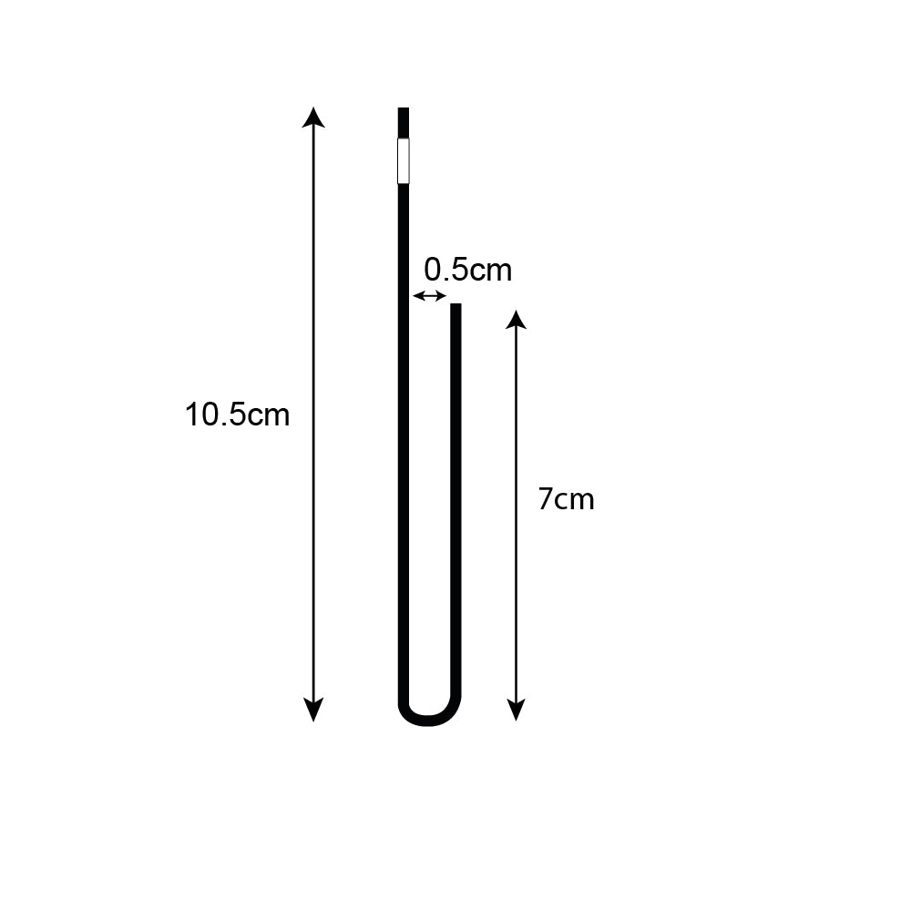Technical drawing, side view of single greeting card (0.5cm capacity) rack wall fixing.