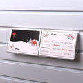 Image displaying 30cm deep greeting card rack installed on a white slatwall.