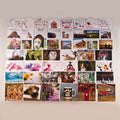 Image displaying 7 tier 100cm greeting card rack wall fixing installed on wall. 