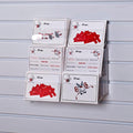 Image displaying 3 tier 30cm greeting card rack installed on white slatwall. 