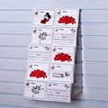 Image displaying 5 tier 30cm greeting card rack installed on white slatwall. 